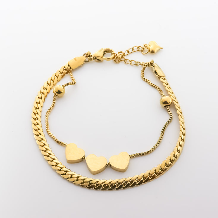 Pulseira Triple Heart